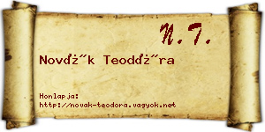 Novák Teodóra névjegykártya